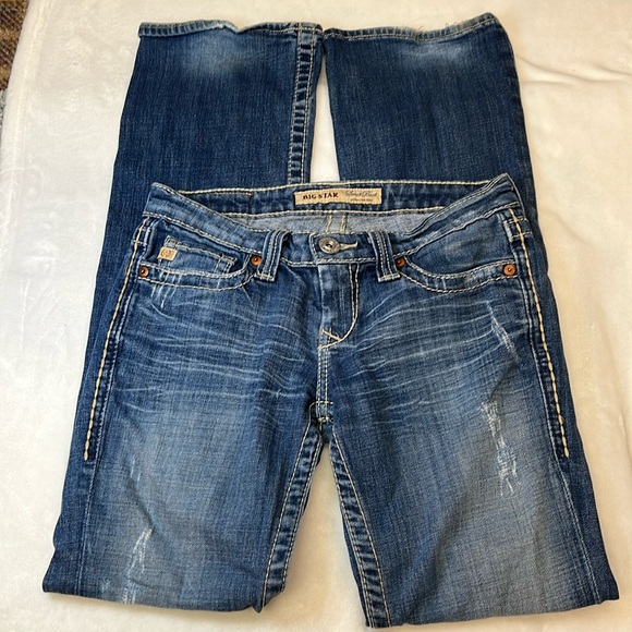 Big Star Denim - Big Star Sweet Boot Ultra-Low Rise Jeans. Size 25R. EUC. Worn back hems.